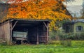 storage shed in the fall on a farm in Germany Royalty Free Stock Photo