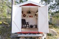 Storage shed filled with garden tools Royalty Free Stock Photo