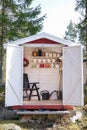 Storage shed filled with garden tools Royalty Free Stock Photo