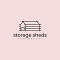 storage sheds minimal logo vector illustration design, warehouse logo design Royalty Free Stock Photo