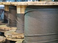 Storage of steel coils of rope Royalty Free Stock Photo