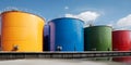 A storage tank for liquid chemicals in a chemical plant c two created with generative AI