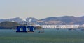 Storage tanks farm in Port of Gwangyang Royalty Free Stock Photo