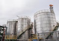 Storage tanks in oil refinery 2 Royalty Free Stock Photo