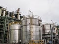 Storage tanks in oil refinery 3 Royalty Free Stock Photo