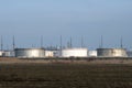 Storage tanks of petroleum products Royalty Free Stock Photo