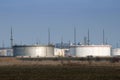 Storage tanks of petroleum products Royalty Free Stock Photo
