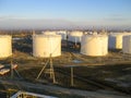 Storage tanks for petroleum products Royalty Free Stock Photo