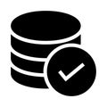 Storage tick glyphs icon Royalty Free Stock Photo