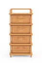 Storage Tower with Wicker Weave Baskets. 3d Rendering