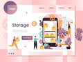 Storage vector website landing page design template Royalty Free Stock Photo