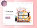 Storage vector website landing page design template Royalty Free Stock Photo