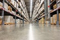 Storage warehouse and distribution store, Product on shelf Royalty Free Stock Photo