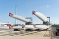 Storage yard for rotor blades of wind turbines of the manufacturer Enercon