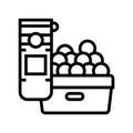 storaging golf balls line icon vector illustration Royalty Free Stock Photo