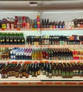 Store of beer and soft drinks with wide assortment Royalty Free Stock Photo