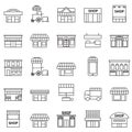 Store and building icon set