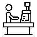 Store cashier icon, outline style Royalty Free Stock Photo