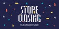 Store closing sale vector illustration, background with festive background