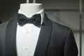 Store dummy in dinner jacket and bow tie Royalty Free Stock Photo