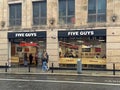 Store forint of Five Guys restaurant in Dublin Royalty Free Stock Photo