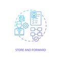 Store and forward concept icon