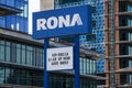 Store front of RONA. RONA is an American owned Canadian retailer of big-box format home improvement, garden center