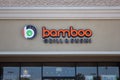 Bamboo Grill and Sushi restaurant sign Royalty Free Stock Photo