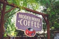 Hidden House Coffee cafe sign Royalty Free Stock Photo