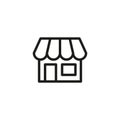 The store icon. Kiosk, shopping tent, shopping. Simple linear vector illustration on a white background