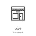 store icon vector from urban building collection. Thin line store outline icon vector illustration. Linear symbol for use on web Royalty Free Stock Photo