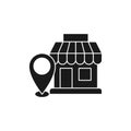 Store with Location icon Vector design Illustration. Store with Location Point icon vector design for e-commerce, online shop and