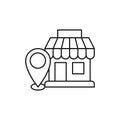 Store with Location icon Vector design Illustration. Store with Location Point icon vector design for e-commerce, online shop and