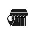 Store with Location icon Vector design Illustration. Store with Location Point icon vector design for e-commerce, online shop and