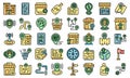 Store locator icons set vector flat