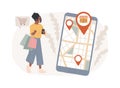 Store locator isolated concept vector illustration.