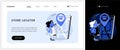 Store locator vector concept landing page.