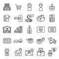 Store Management System Outline Icon Set Royalty Free Stock Photo