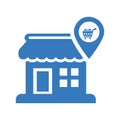 Store, navigation icon. Blue color design