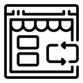 Store order return icon outline vector. Service delivery