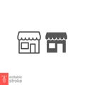 Store point Line and glyph icon. Local marketing e-commerce retail campaign