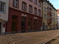 Store of popular Swiss chocolate manufacturer Lindt & SprÃÂ¼ngli in the empty pedestrian zone.