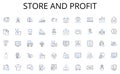 Store and profit line icons collection. Navigation, Mentorship, Leadership, Insight, Instruction, Advise, Counsel vector