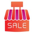 Store sale flat icon. Shop facade color icons in trendy flat style. Storefront sale gradient style design, designed for
