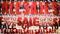 Special offer banner with the red sale text gold bokeh blur background