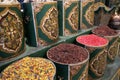 Store and sale of spices in the Jemaa el Fna square in the city of Marrakech in Morocco