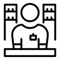 Store salesman icon, outline style