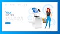 Store self service kiosk landing page vector template