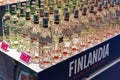 Store shelf with Finlandia vodka bottles in Kiev, Ukraine. Royalty Free Stock Photo