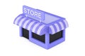 Store or Shop Web UI Mini Icon. 3d Rendering